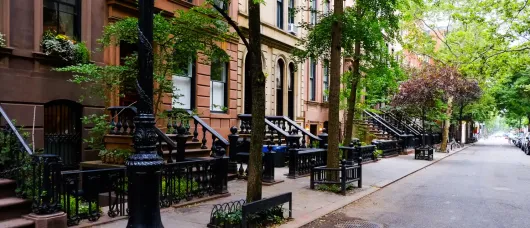 Chelsea neighborhood in Manhattan, New York City, with streets, buildings, and urban atmosphere